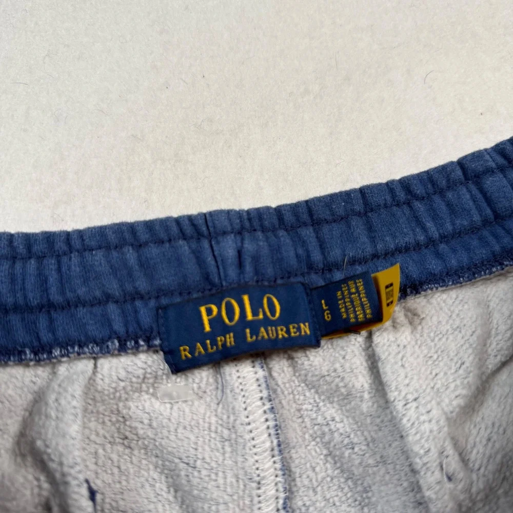 Polo Ralph Lauren Mens Colorblock Striped Fleece Shorts Navy Red Yellow Large